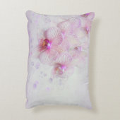 気泡のあるパステルピンクのラン アクセントクッション (裏面(縦))