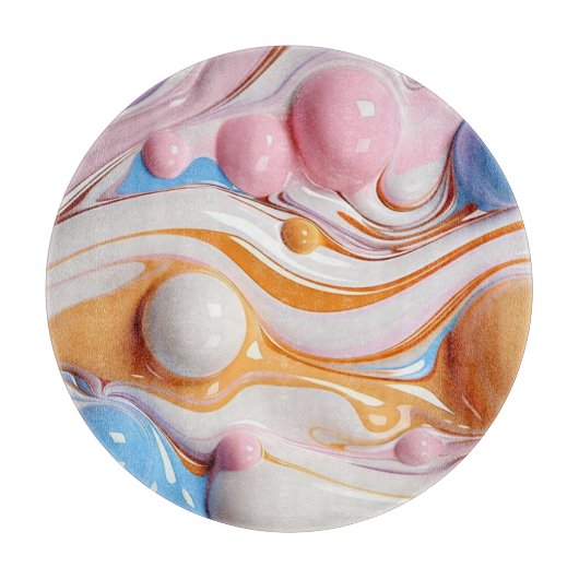 気泡カラフル付き液体 カッティングボード (正面)