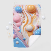 気泡カラフル付き液体 ゴルフタオル (インサイチュ)