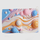 気泡カラフル付き液体 ゴルフタオル (横)