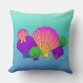 気泡カリブの付き貝殻 クッション (正面)