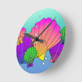 気泡カリブの付き貝殻 ラージ壁時計 (傾斜)