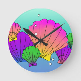 気泡カリブの付き貝殻 ラージ壁時計