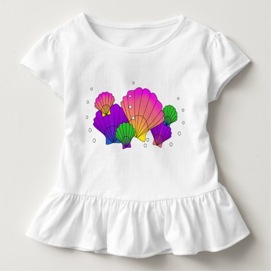 気泡カリブの付き貝殻 Tシャツ (正面)