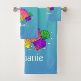 気泡パーソナライズされたカリブの付き貝殻 バスタオルセット