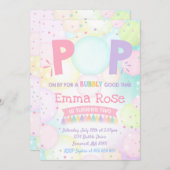 気泡パーティー誕生日招待状気泡誕生日 招待状 (正面/裏面)