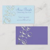 気泡ブループロフェッショナルデザイン清掃サービス 名刺 (正面/裏面)