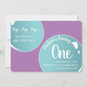 気泡ポップ・アートのポップ・アートのポップ・アートの誕生日おもしろい 招待状 (正面)