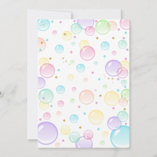 気泡誕生日招待状ポップ・アートの誕生日 招待状 (裏面)