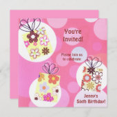 気泡誕生日招待状 招待状 (正面/裏面)