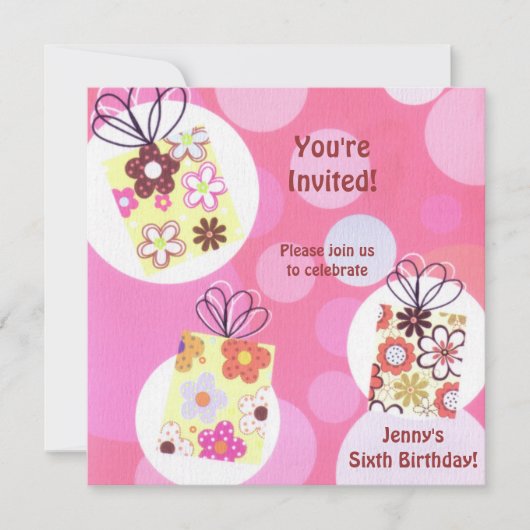 気泡誕生日招待状 招待状 (正面)