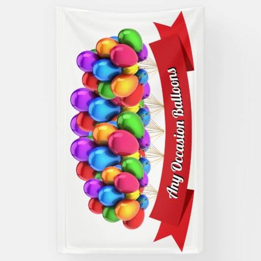 気球および旗を引き起こします 横断幕 (縦)