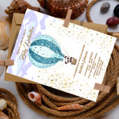 気球かわいい動物の洗礼招待状 招待状