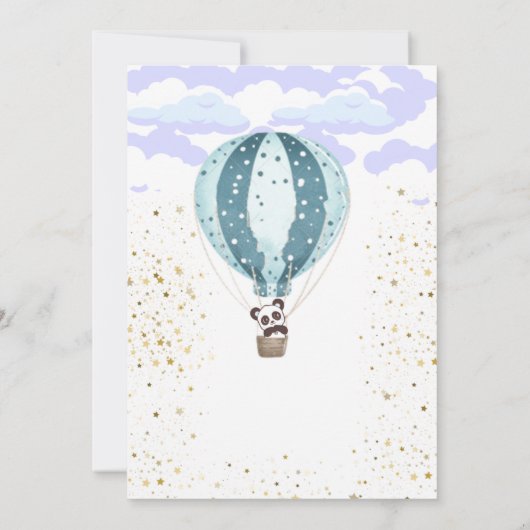 気球かわいい動物の洗礼招待状 招待状 (裏面)