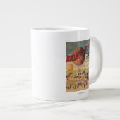 . .気球が万博のポスターに乗る ジャンボコーヒーマグカップ (正面右)