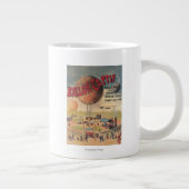 . .気球が万博のポスターに乗る ジャンボコーヒーマグカップ (右)