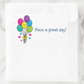 気球が付いているすばらしい日のステッカーを持って下さい 長方形シール (バッグ)