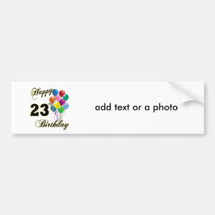 気球が付いている幸せな第23誕生日プレゼント バンパーステッカー