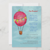 気球での別離を祝う熱い旅立ちのパーティーへようこそ 招待状 (裏面)
