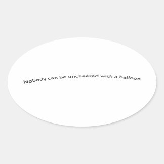 気球で誰の声援も受けられない 楕円形シール