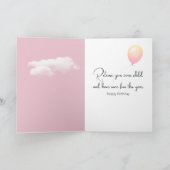 気球で雲に浮かぶ少女 カード (内部)