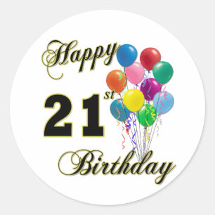 気球との幸せな第21誕生日 ラウンドシール