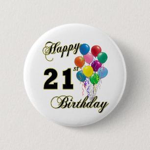 気球との幸せな第21誕生日 缶バッジ