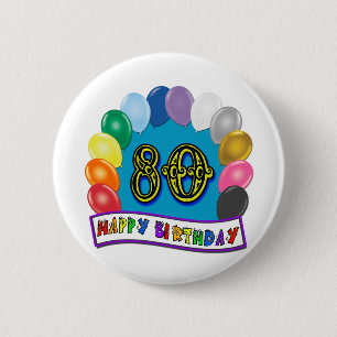 気球との幸せな第80誕生日 缶バッジ