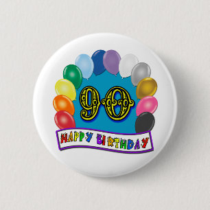 気球との幸せな第90誕生日 缶バッジ