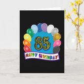 気球との幸せな85th誕生日 カード (黄色い花)