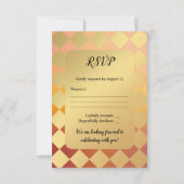 気球とサンセットの結婚式の出欠確認カード 招待状 (裏面)