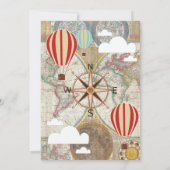 気球と世界地図のヴィンテージアドベンチャー 招待状 (裏面)