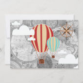 気球と世界地図 出生発表 招待状 (裏面)