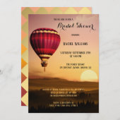 気球と夕焼けのブライダルシャワー招待状 招待状 (正面/裏面)