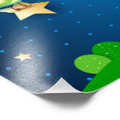 気球と星のポストの波と超現実的な夜 フォトプリント            (角)