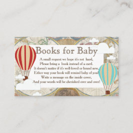 気球と雲の世界地図の本のリクエスト エンクロージャーカード