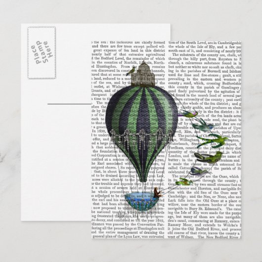 気球と鳥 ポストカード (正面/裏面)