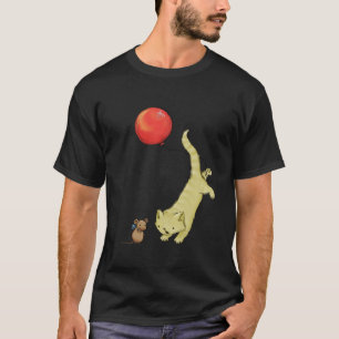 気球に乗った猫 Tシャツ