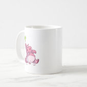 気球のかわいいピンクのカバ コーヒーマグカップ (正面左)