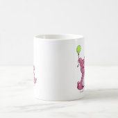 気球のかわいいピンクのカバ コーヒーマグカップ (中央)