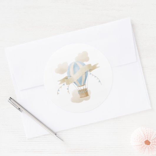 気球のステッカー ラウンドシール (封筒)