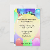 気球のテンプレート 招待状 (正面)