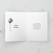 気球のハッピーバースデーのボストンテリア カード (内部)