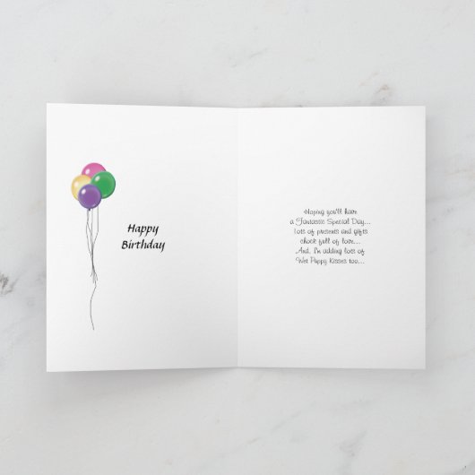 気球のハッピーバースデーのボストンテリア カード (内部)