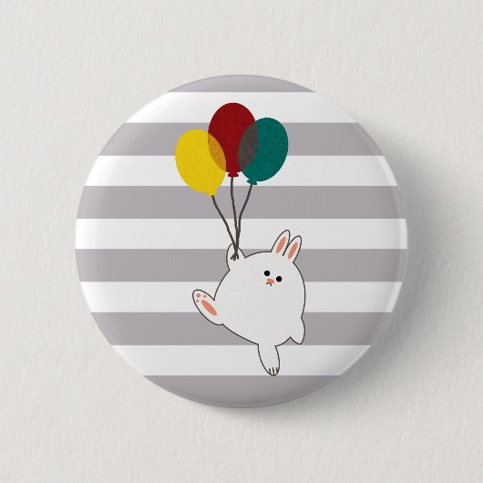 気球のバニー 缶バッジ (正面)