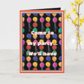 気球のバースト良好な時間 カード (黄色い花)