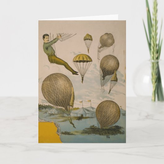 気球のパフォーマンスのサーカスポスター カード (正面)