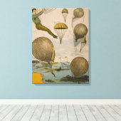 気球のパフォーマンスのサーカスポスター キャンバスプリント (インサイチュ (ウッドフロア))