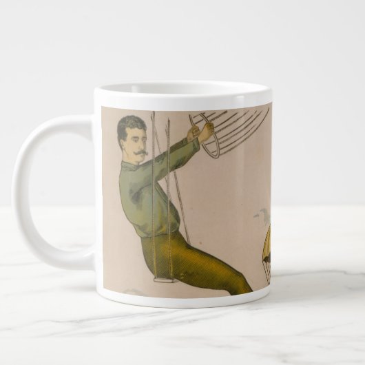 気球のパフォーマンスのサーカスポスター ジャンボコーヒーマグカップ (左)