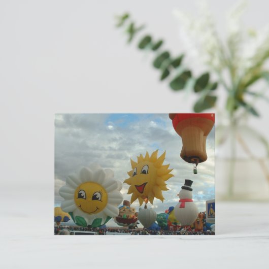 気球のフェスタのアルバカーキスペシャルの形 ポストカード (スタンド正面)